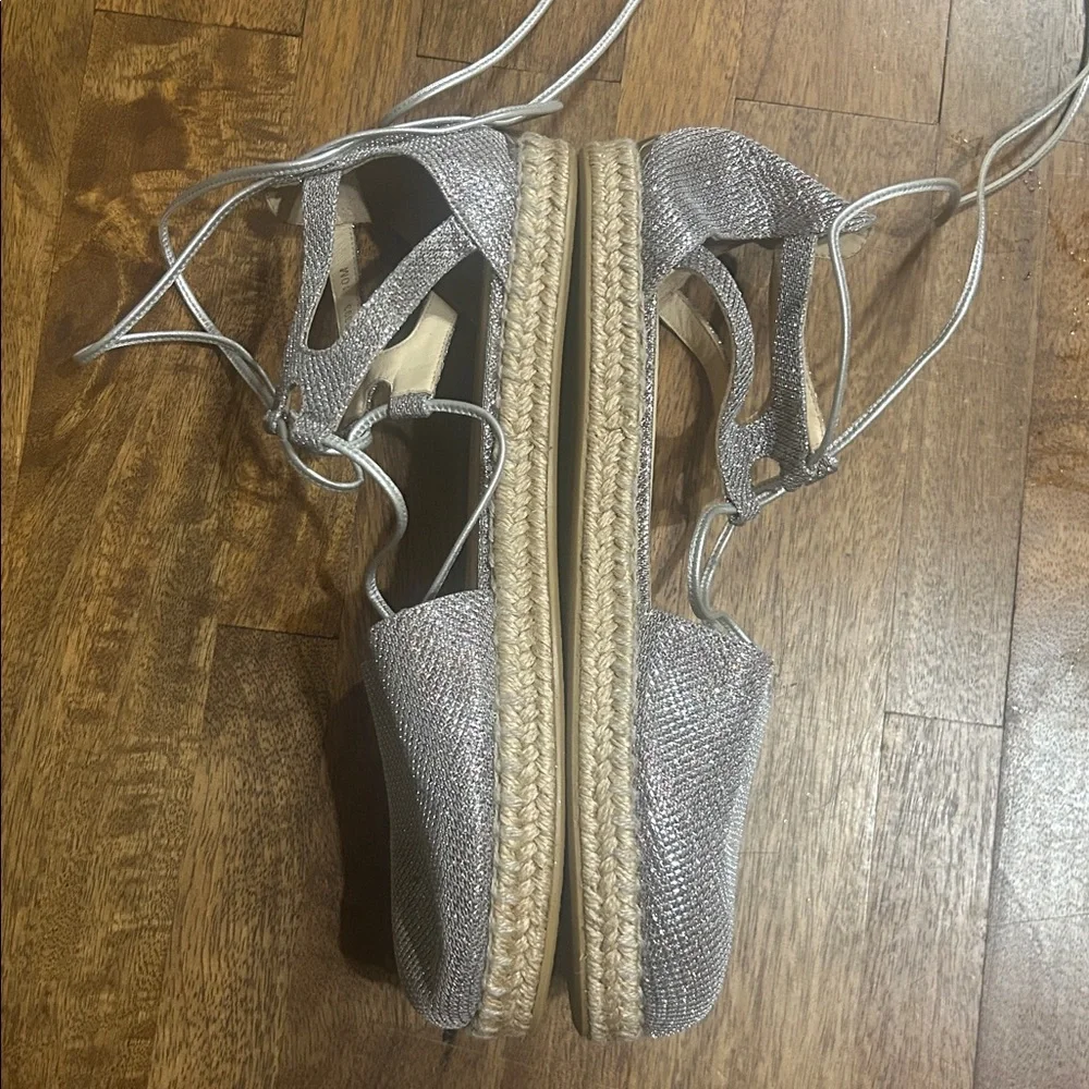 Stuart Weitzman Walk My Way Espadrille Lace Up Gladiator Sandals size 10